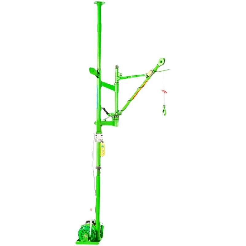 

220V Folding Arm Indoor Crane - Home Use Portable Hoist for Construction, Decoration, Window Lifting & Building Material Loading