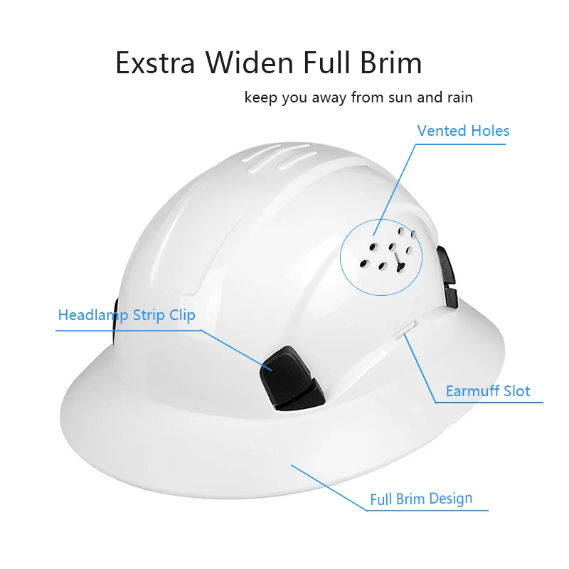 Casque de sécurité de construction avec visière Casque de sécurité avec lunettes de protection Casquette de sauvetage de travail Casque d’équitation Casques d’escalade de sauvetage