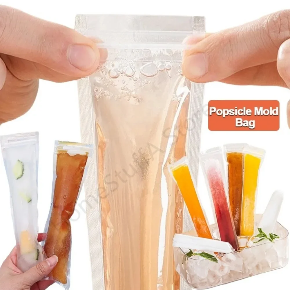 30pc Disposable Popsicle Molds DIY Freeze Ice Stick Packaging Bag Liquid Ziplock Storage Bag for Kitchen Ice Cream Fresh Keeping