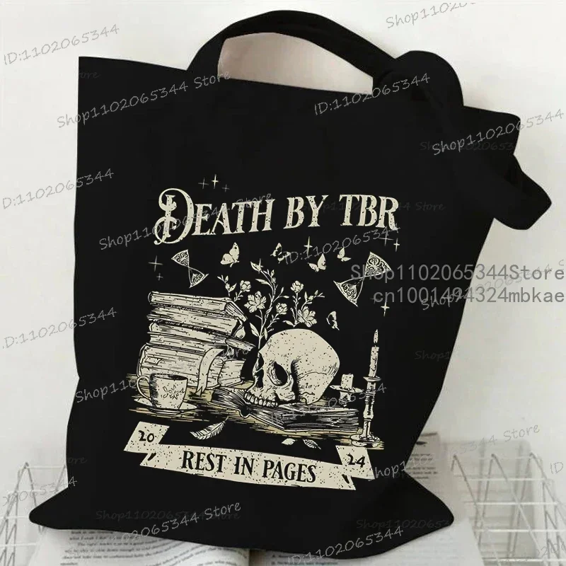 Fantasy Readers Society Women\'s Handbags Vintage Skull Books Flower Shoulder Bags Fashion Bookworm Casual Read Lover Tote Bags