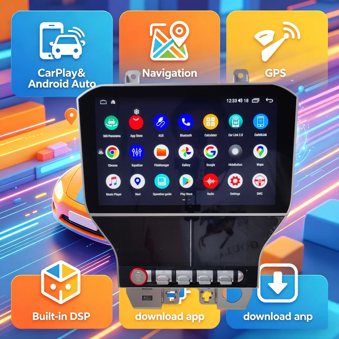 11.5 Inch Touch Screen For Ford Mustang 2015 2016-2021 Wireless Carplay Car Radio Android AUTO Multimedia Player Stereo Headunit