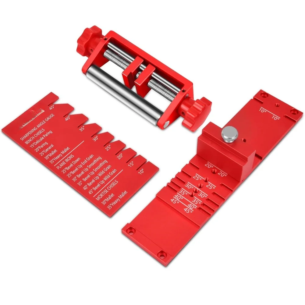 Wood Chisel Sharpening Tool With Fixed Angle Guide For Plane Irons To Restoration Cutting Edge From 10 To 40 Degrees