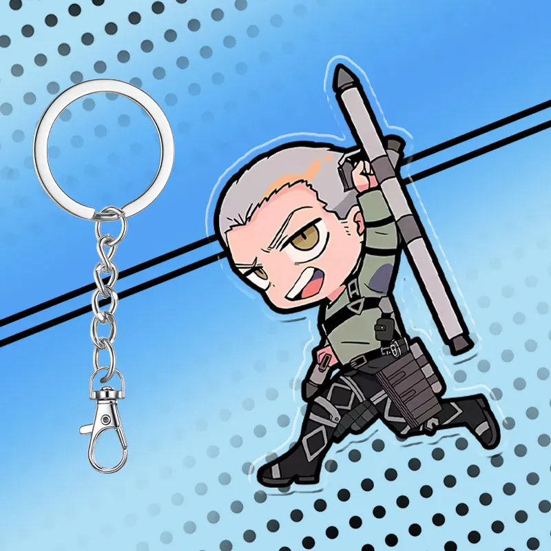 Attack on Titan 6cm Anime Acrylic KeyChain Accessories Bag Pendant Peripheral Key Ring Holiday Collection Friend Gifts Cartoon