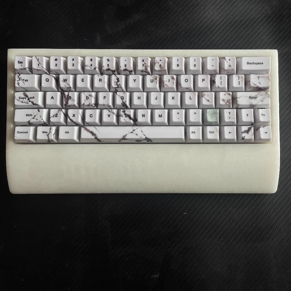 

GH60 Мраморный чехол для клавиатуры Нефритовый мрамор с ЧПУ Plam Rest GH60 Универсальный механический ящик для клавиатуры из ореховой смолы DIY Игровые аксессуары