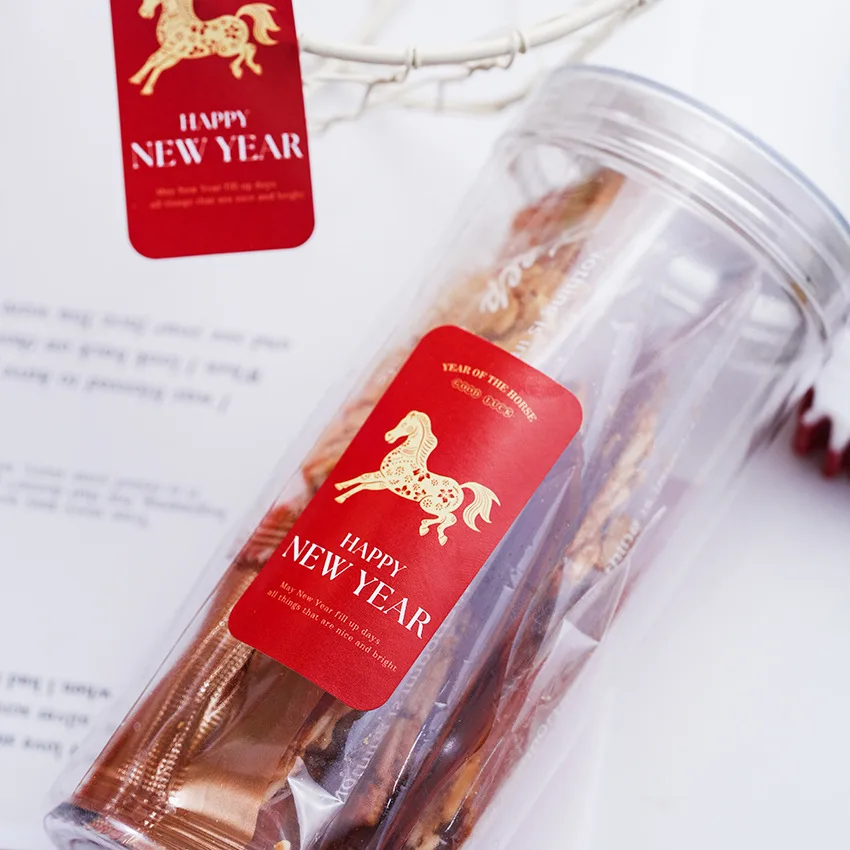 

40pcs/set New Happy Chinese New Year Stickers 2026 Year Of The Horse Lunar New Year Sticker For Holiday Gift Cards Box Envelopes