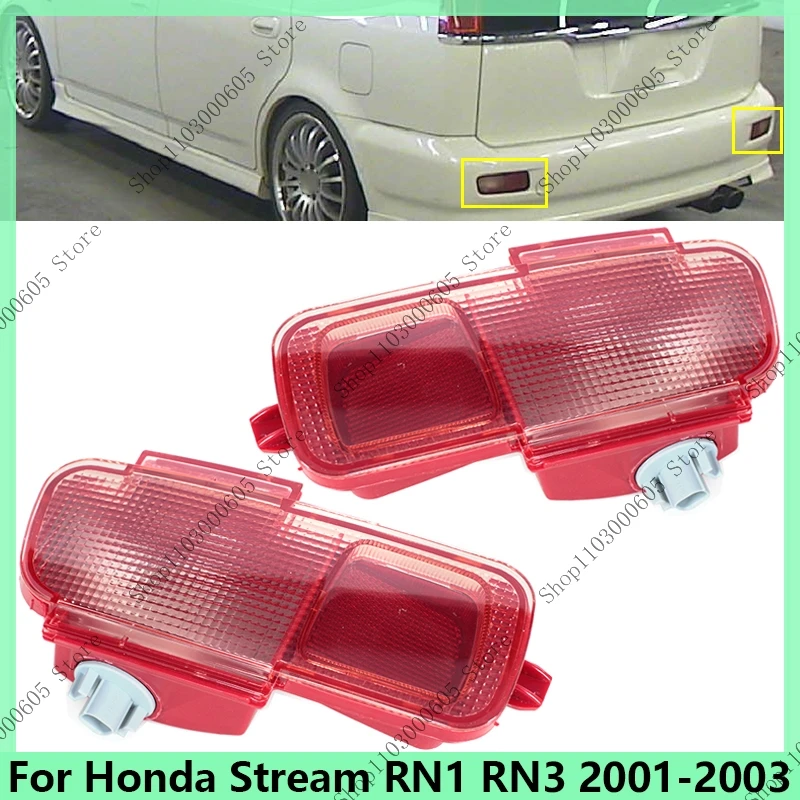 Fog Lights Rear Bumper Reflectors Fog Light For Honda Stream RN1 RN3 2001 2002 2003 Rear Bumper Fog Lamp Car Accessories