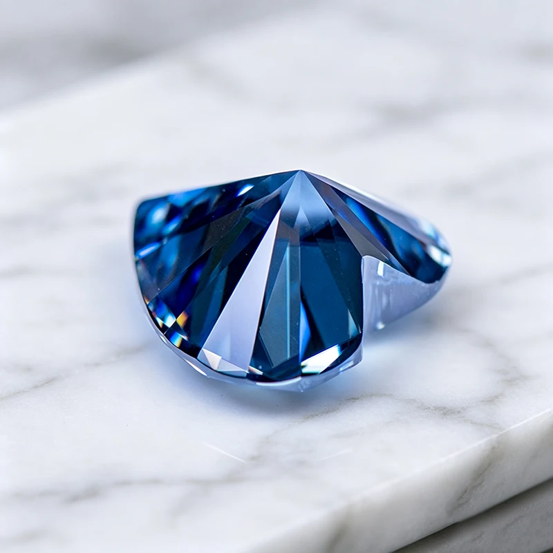 Moissanite Stone Heart Cut Natural Royal Blue Lab Grown Gemstone for Charms Jewelry Making Pass Diamond Tester with Certificate