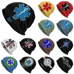 Custom Emt Star Of Life Skullies Beanies Caps Unisex Street Winter Warm Knitting Hat Paramedic Medic Ambulance Bonnet Hats