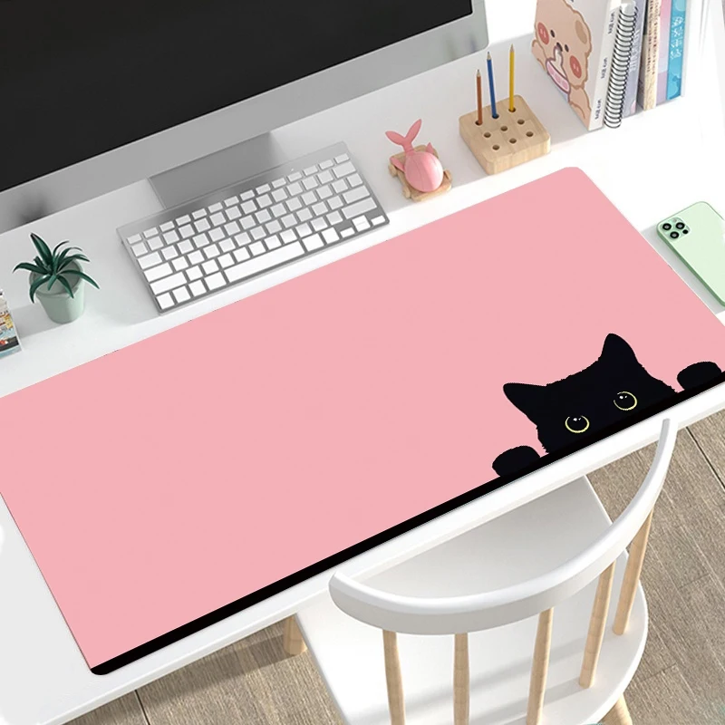 

VIKAMA Cartoon Solid Color Mouse Pad Black Stain-Resistant Desk Mat Non-Slip Waterproof Desktop Rug Texas Hold'em Poker Mat