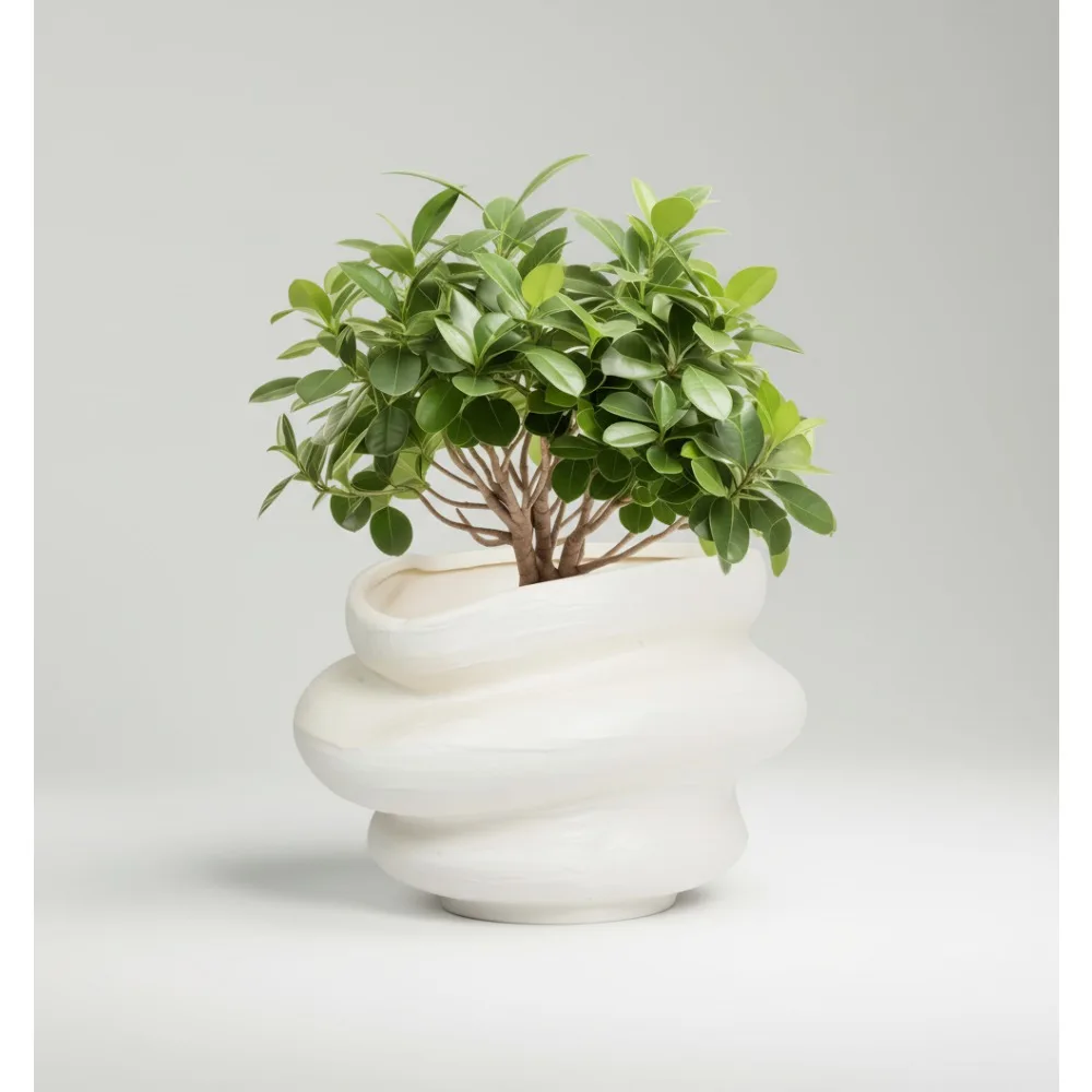 

Large 11 Inch Ceramic Plant Pot with Drainage Hole - Indoor Outdoor Bonsai Flower Planter for Home Office Decor