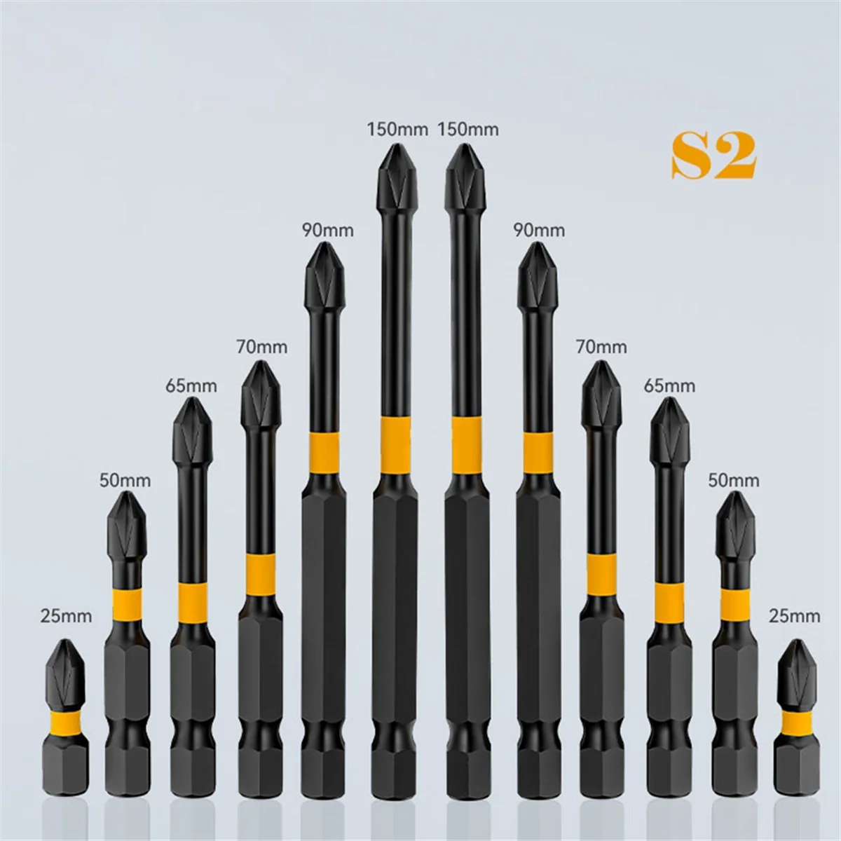 Non-Slip Impact Batch Strong Magnetic High Torque Hardness Screw 25/50/65/70/90mm/150mm Screwdriver Bits Set