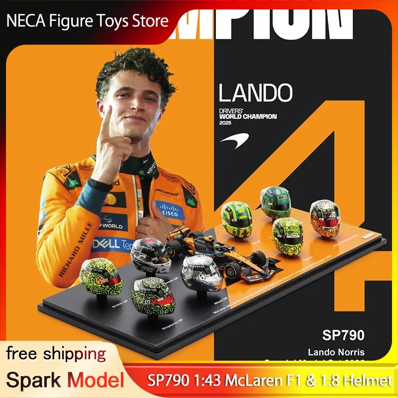 

Spark & HEC SP790 1:43 McLaren F1 & 1:8 Lando Norris 2025 Champion Helmet Set Collectible Toy Gift For Adults & Fans In Stock