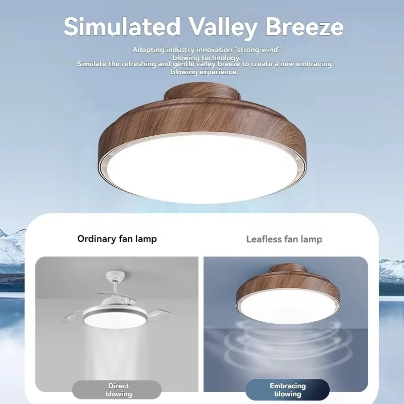 Bladeless Ceiling Fan With Lights Remote Control Modern Fan Lighting For Living Room Bedroom Led Ceiling Fan