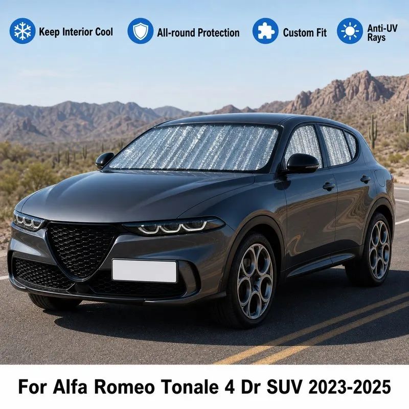 For Alfa Romeo Tonale 4 Dr SUV 2023-2025 Full Set Car Window Sunshades UV Block Privacy Heat Insulated Foldable Car Curtain