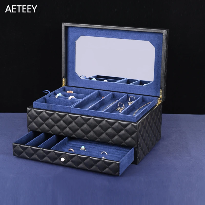 High-end Jewelry Storage Box Carrying Cases Jewelry Display Stand Earring Organizer Car Line Oversized Ring Pendant Jewelry Case