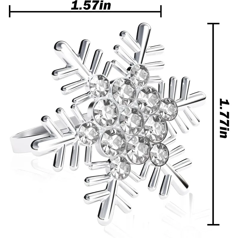 Snowflake Christmas Napkin Rings Rustic Dinner Tables Setting Decoration  Christmas, Thanksgiving Holiday Party Dinner Parties