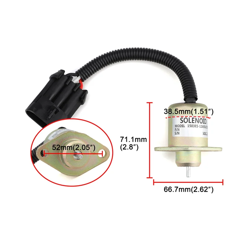 耐久性のある-251523001 燃料遮断停止ソレノイドクボタディーゼルエンジン R90 R-25-15230-01