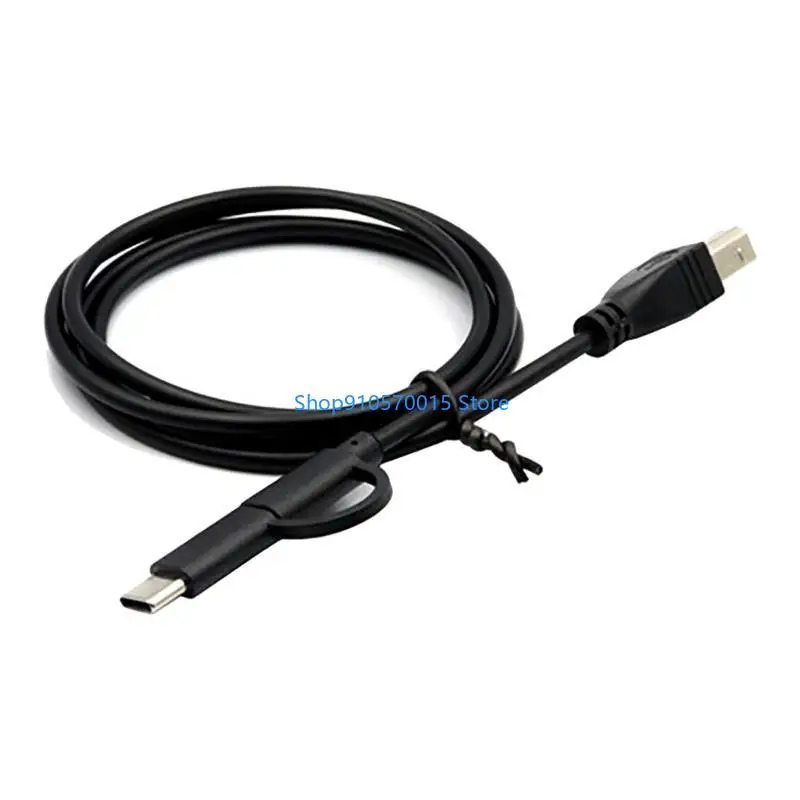 B95C Type-C/Micro USB Male to USB Type-B Male Date Line OTG Cable for Printer Scanner