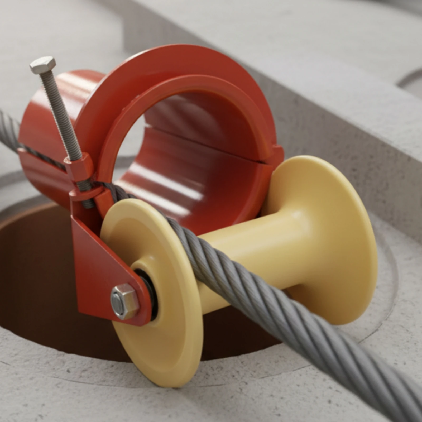Cable and Pipe Guide Pulley Metal Frame Pipe Mouth Guide Pulley Smooth Friction-Reducing for Utility Workers, Construction Sites
