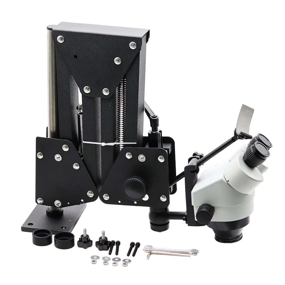 7X-45X Stereo Microscope with Hard Aluminum Stand Jewelry Microscope Dental Microscope for Jewelry Tools