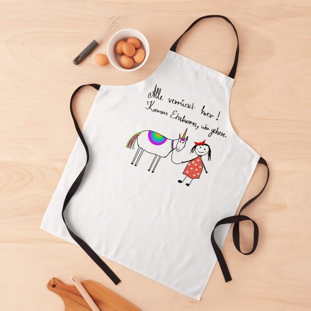 

Alle verrückt hier! Komm Einhorn, wir gehen. Apron Chef jacket men Kids Kitchen Things For Home Apron