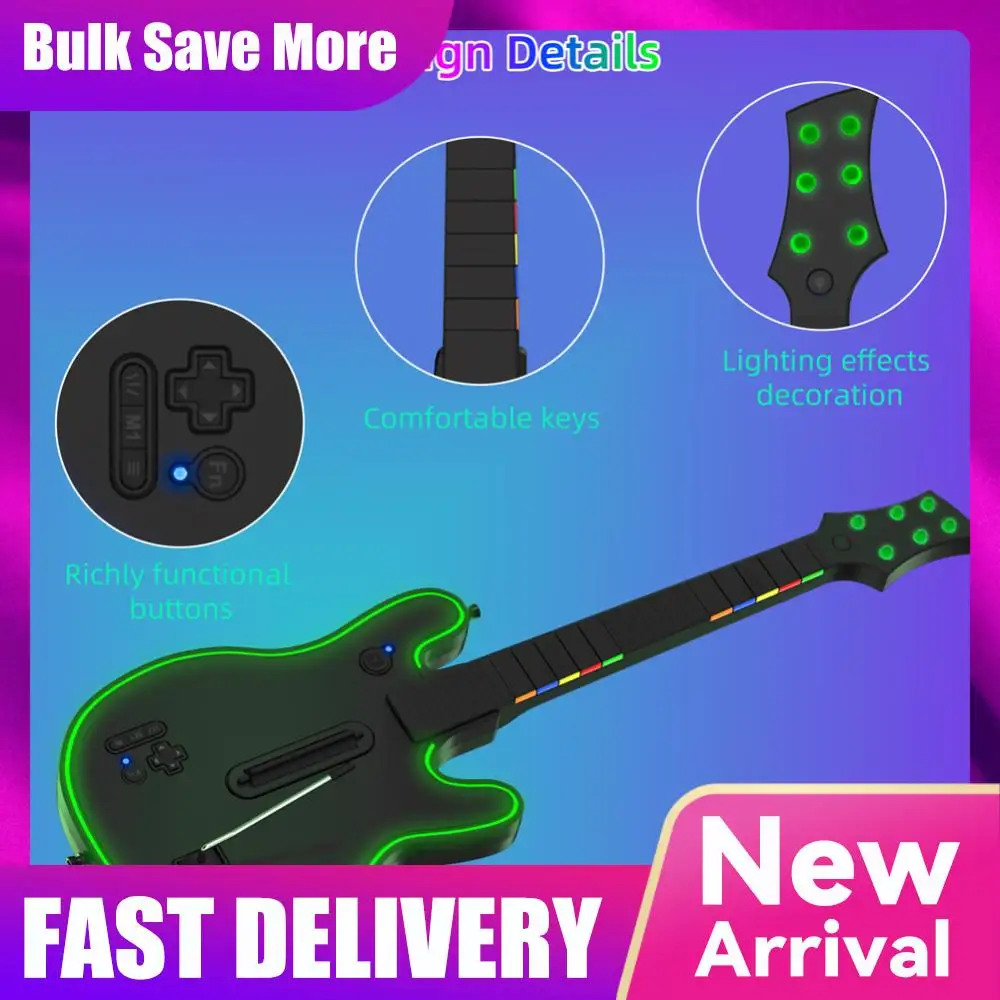 

Wireless Guitar Controller Console Remote Joystick Wireless PC Guitar Controller for PS4/PS3 PC Guitar Hero Clone Hero Rock Band