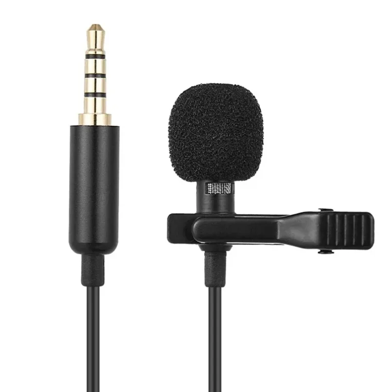 Portable Clip On Lavalier Microphone Type C & 3.5mm Jack Noise Reduction Lapel Mic for Vlog Live Stream Interview Mobile Phone