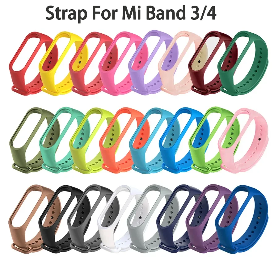 Strap For Xiaomi Mi Band 3 4 Silicone Bracelet Wrist Strap For Mi band 3 4 Sport Replacement Wristband For Xiaomi Mi Band 4 3