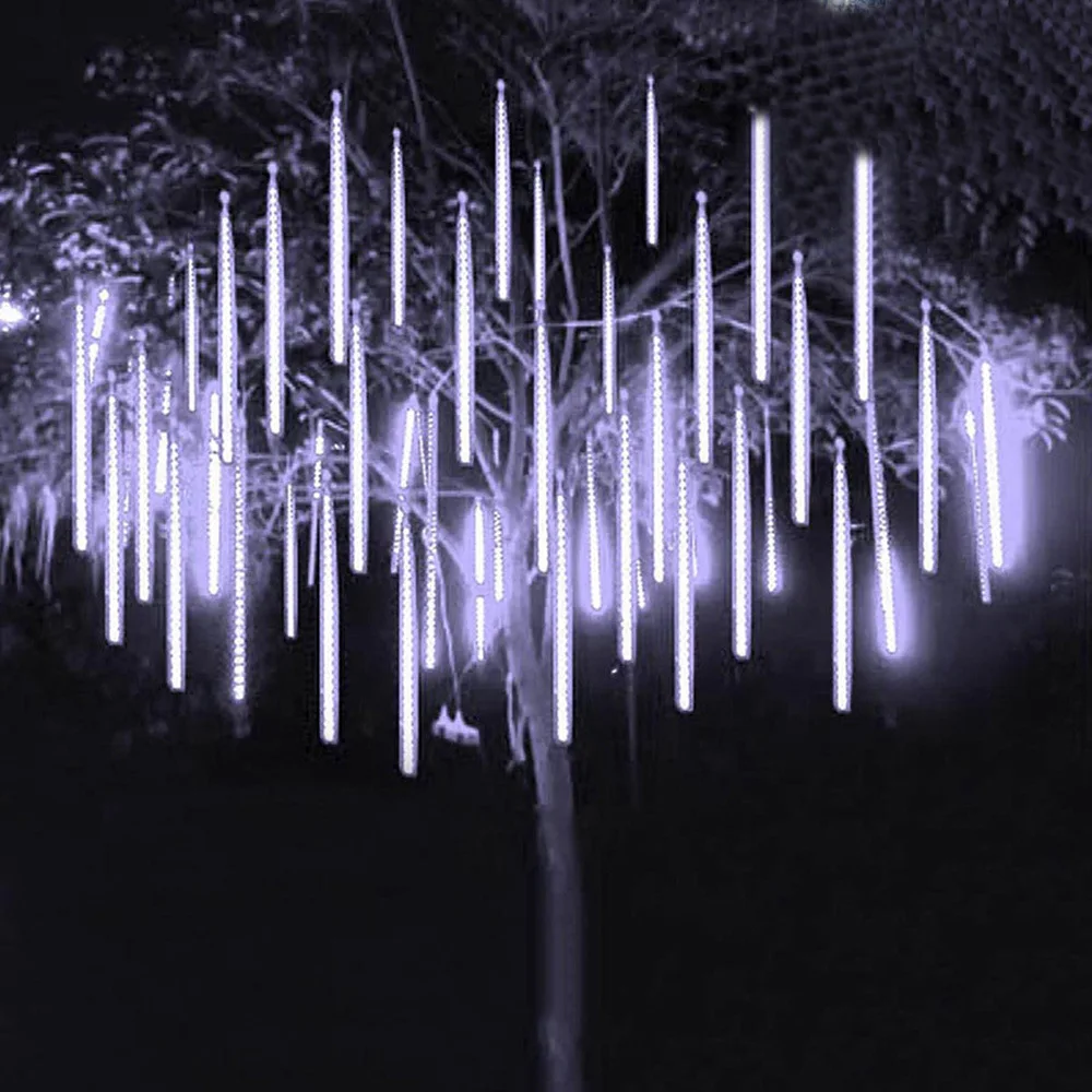 USB Meteor Shower Lights 30CM8Tubes-50CM8Tubes LED String Warm White Blue Colorful IP54 Waterproof 8 Mode Christmas Garden Decor