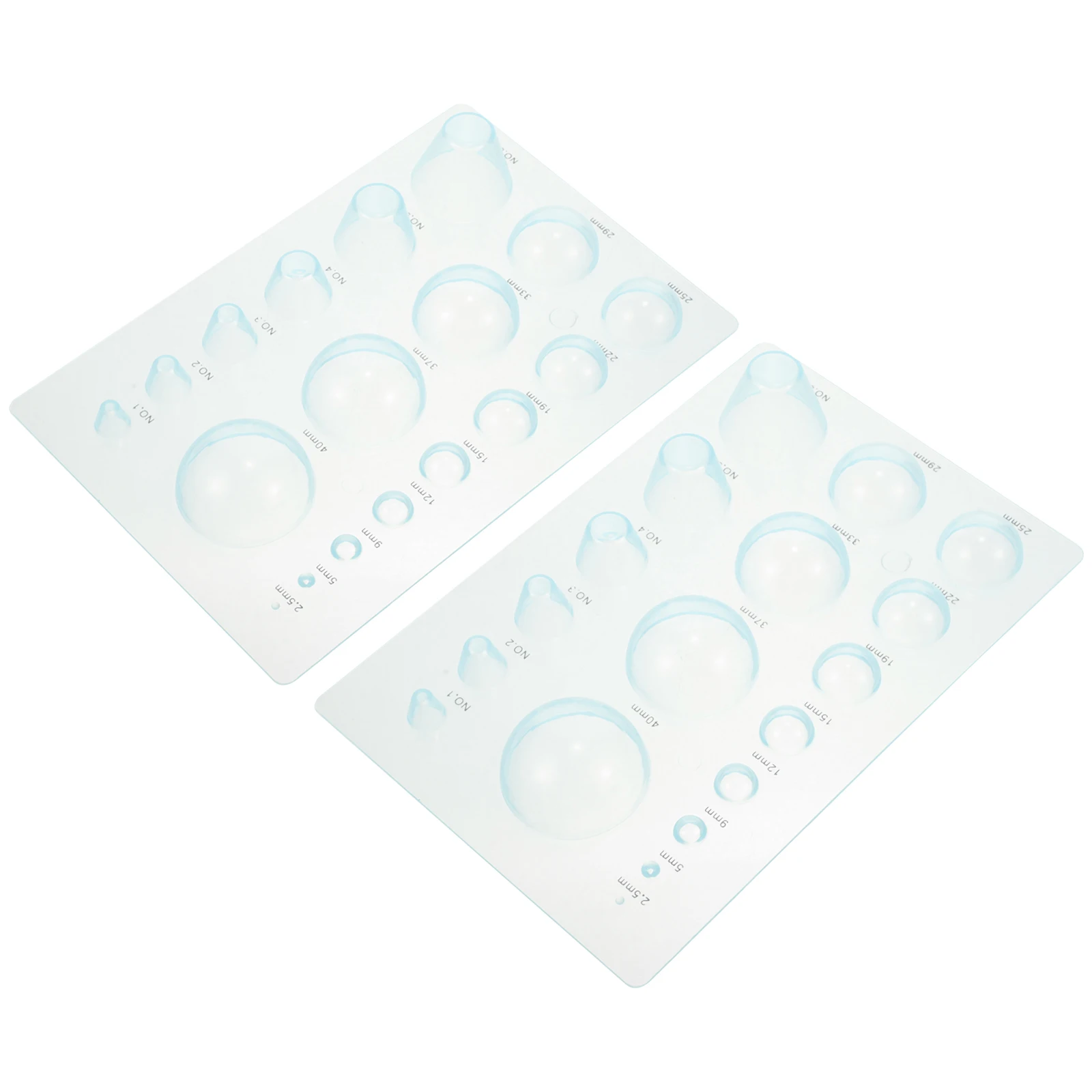 

2Pcs Quilling Template Half Ball 3D Paper Craft Mold with Scale Blue Transparent for DIY Supplies Tools Bead Roller