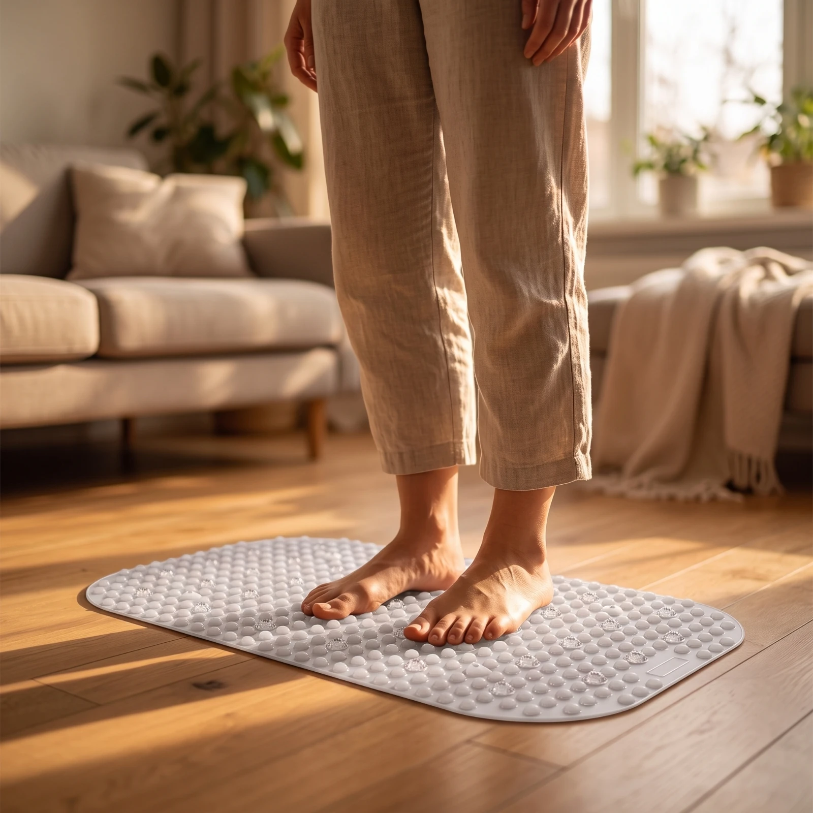 Acupressure Mat Textured Foot Massage Mat Slim Long-Lasting for Standing Desk Users, Office, Pilates Studio