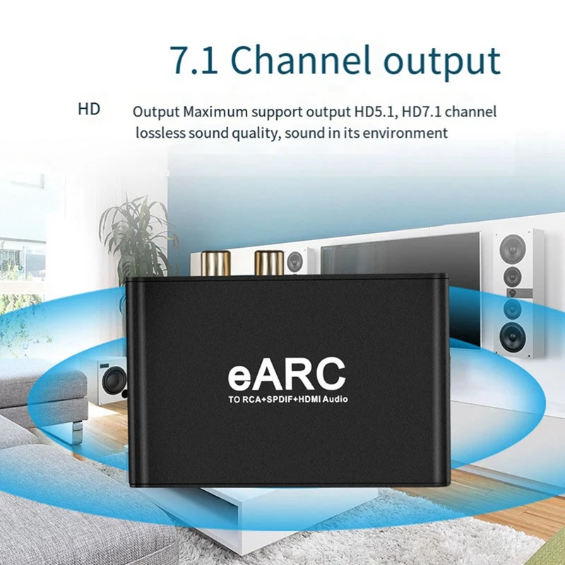 -Compatible EARC ARC Audio Extractor Plastic+Metal 192Khz Converter For DTS Dolby Atoms AC3