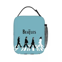 The Beatle Walking Road Merch Crew Insulated Lunch Bags Portable Picnic Bags Thermal Lunch Tote for Woman Work Children School