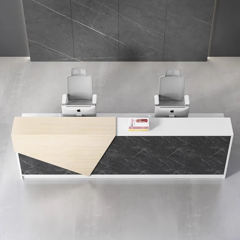 Creative Minimalist Modern Eco-Friendly Office Reception Desk Simple Service Cashier Counter For Hotels And Companies