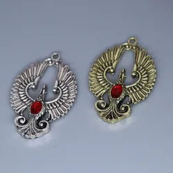 3pcs/Lot Phoenix Bird Red Crystal Pendant Eagle Charm Pendant for DIY Vintage Necklace Earrings Handmade Couple Gift Jewelry