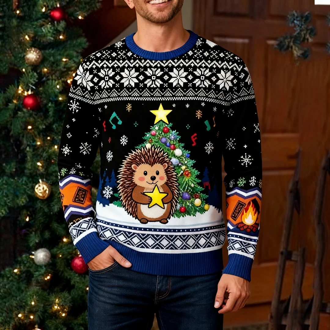 عيد ميلاد سعيد بلوزات الرجال سترة عيد الميلاد القبيحة مضحك موضة البلوزات النسائية القبيحة Sweatershirt عيد الميلاد الرجال الملابس