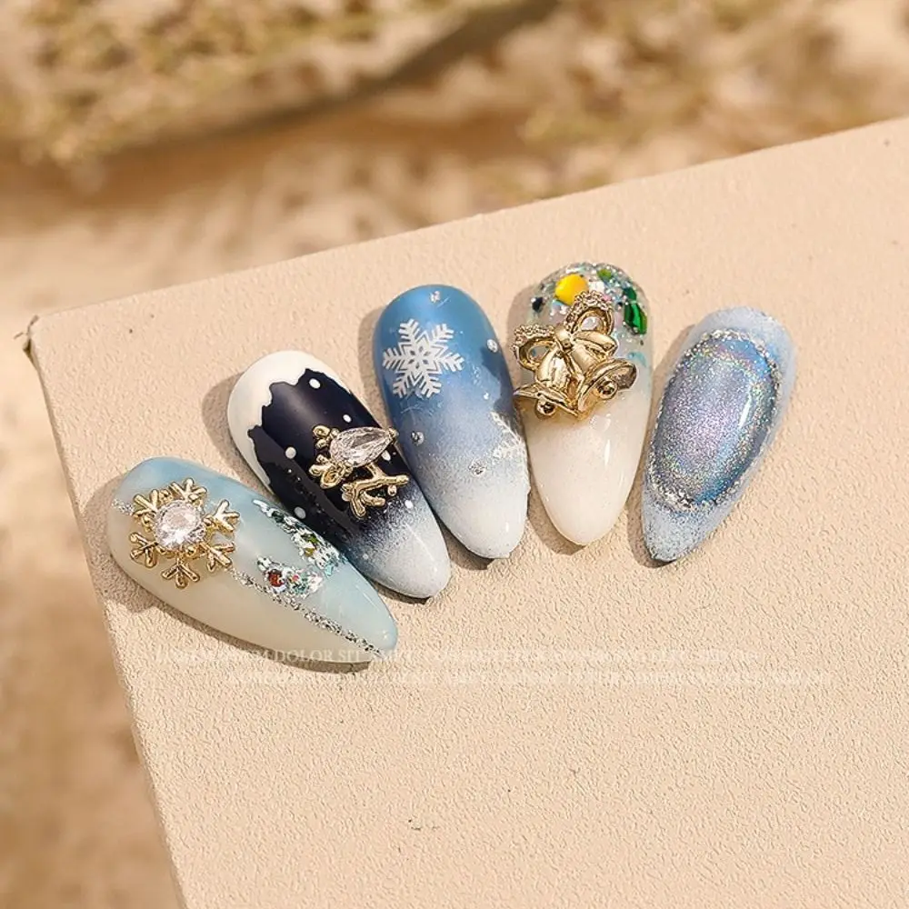 ปีใหม่ตกแต่งเล็บเล็บอะไหล่อุปกรณ์แต่งเล็บเล็บเครื่องประดับคริสต์มาสเล็บ Charms เล็บ Rhinestones เล็บจี้