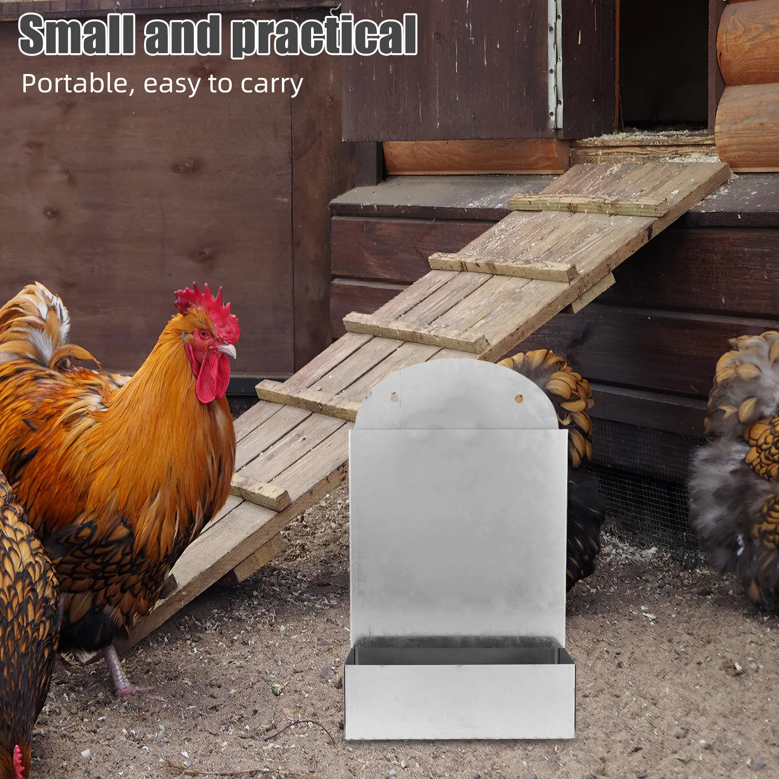 

Automatic Chicken Feeder Heavy-Duty Metal Poultry Feeder Vertical Feed Dispenser Weatherproof Large Backyard Chicken Coop
