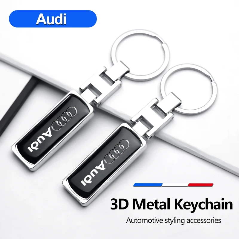 High Grade Metal Keychain Car Logo Keyring Accessories For Audi Sline A8L TT S4 S7 SQ7 A1 A3 A4 A5 A6 A7 A8 Q1 Q3 Q4 Q5 Q6 Q7 Q8