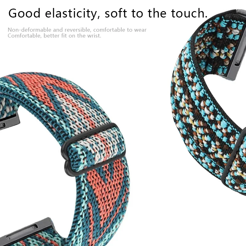 Elastic Woven Loop Strap for Fitbit versa 2 Adjustable Breathable Watchband Sport Bracelet Band For Fitbit Versa 3/4/sense Strap