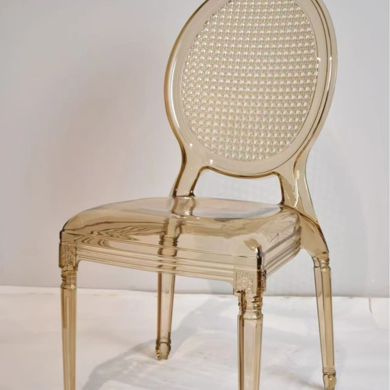 

Скандинавский креативный ретро прозрачный пластиковый стул со спинкой, акриловый стул для макияжа, мебель для гостиной, стул для отдыха