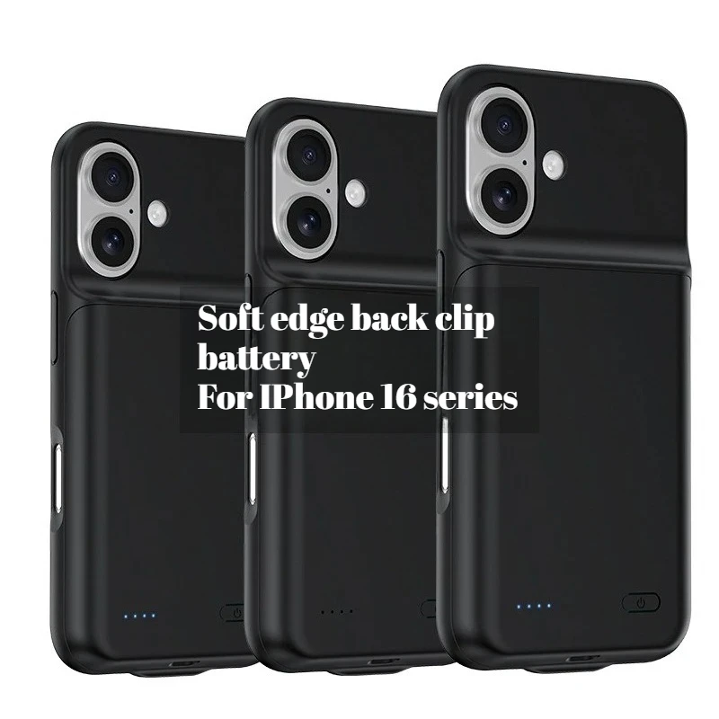 

For IPhone 16 Pro Max/16 Plus 7000mAh Battery Case Portable Charger Charging Cover Soft TPU Back Cover Extended Power Bank