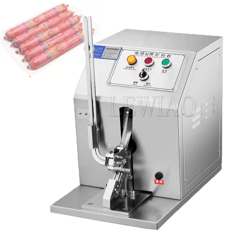 Máquina de hebilla en forma de U para salchichas totalmente automática de acero inoxidable, máquina con hebilla para salchichas y jamón