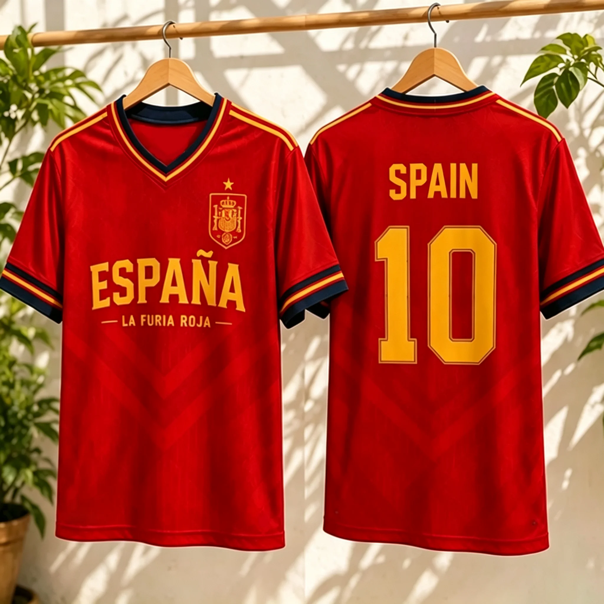 2026 Men Women Spain La Furia Roja No.10 Football Jersey Quick Dry Sports Training Short Sleeve