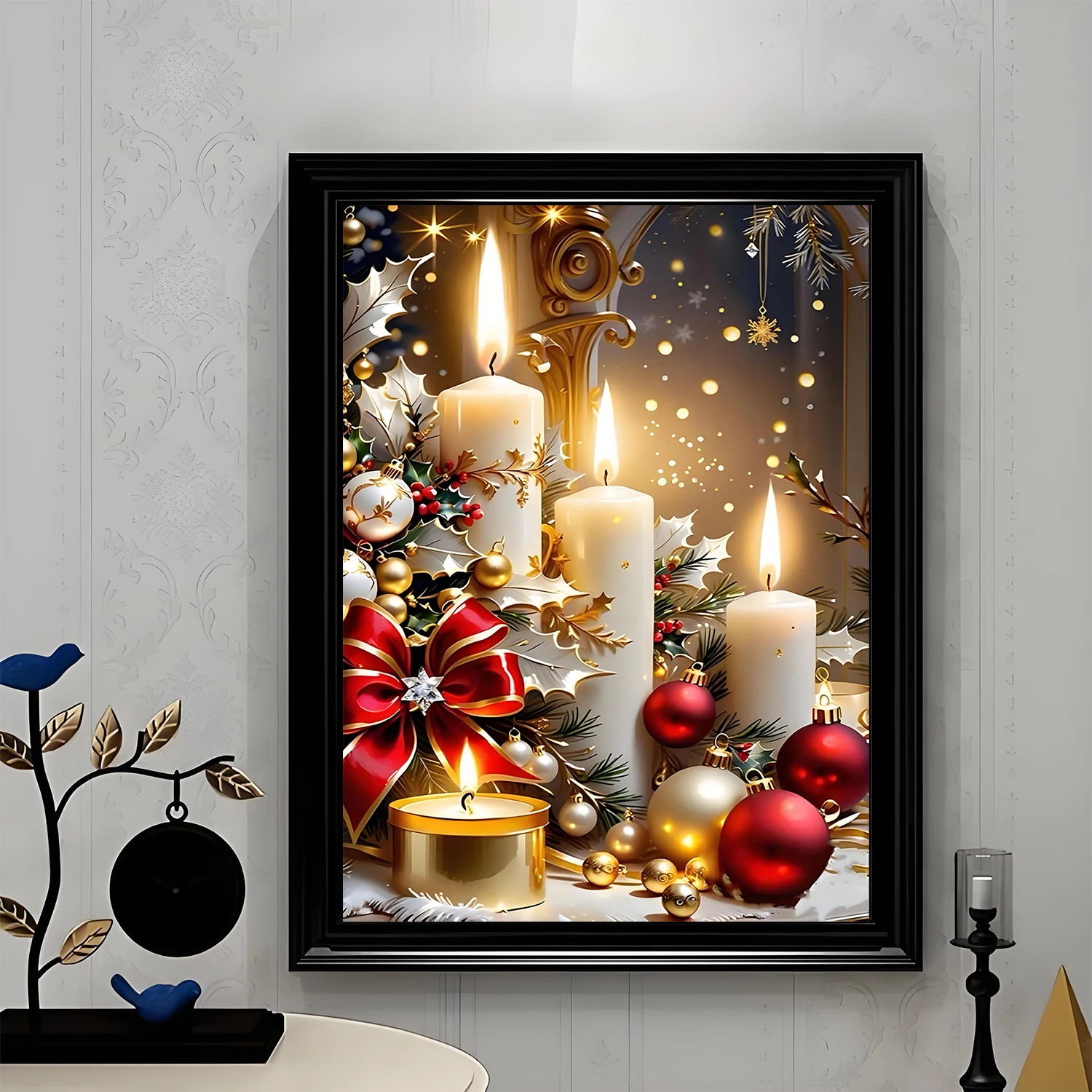 Christmas Eve Candle Pattern DIY Diamond Painting Kit, frameless full diamond art, multiple sizes to choose from - view 2