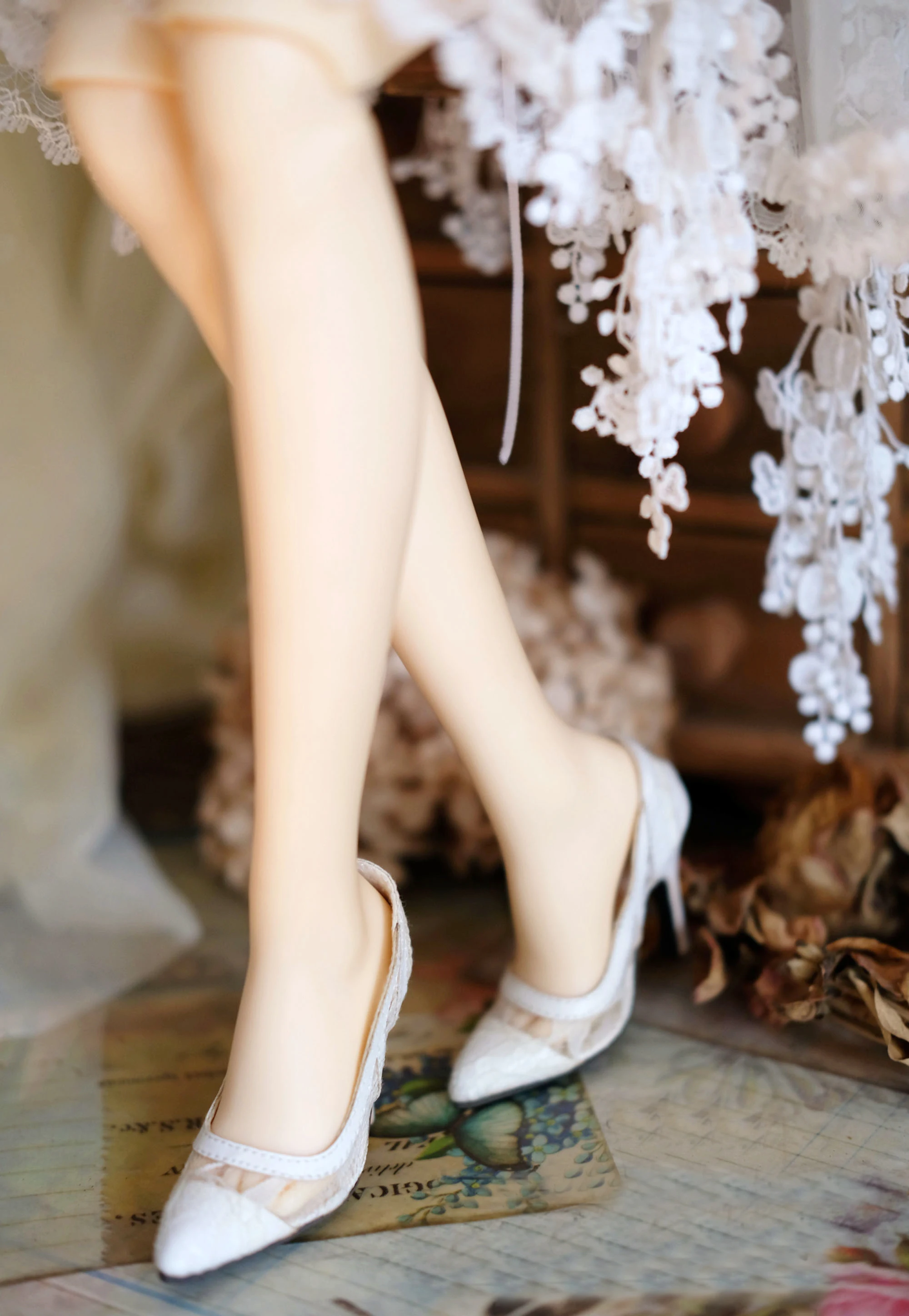 D04-A154 子供手作りおもちゃ GR AS MDD 人形 BJD/SD GSC 人形アクセサリー白ピンク黒色ベーシックレースヒール 1 ペア