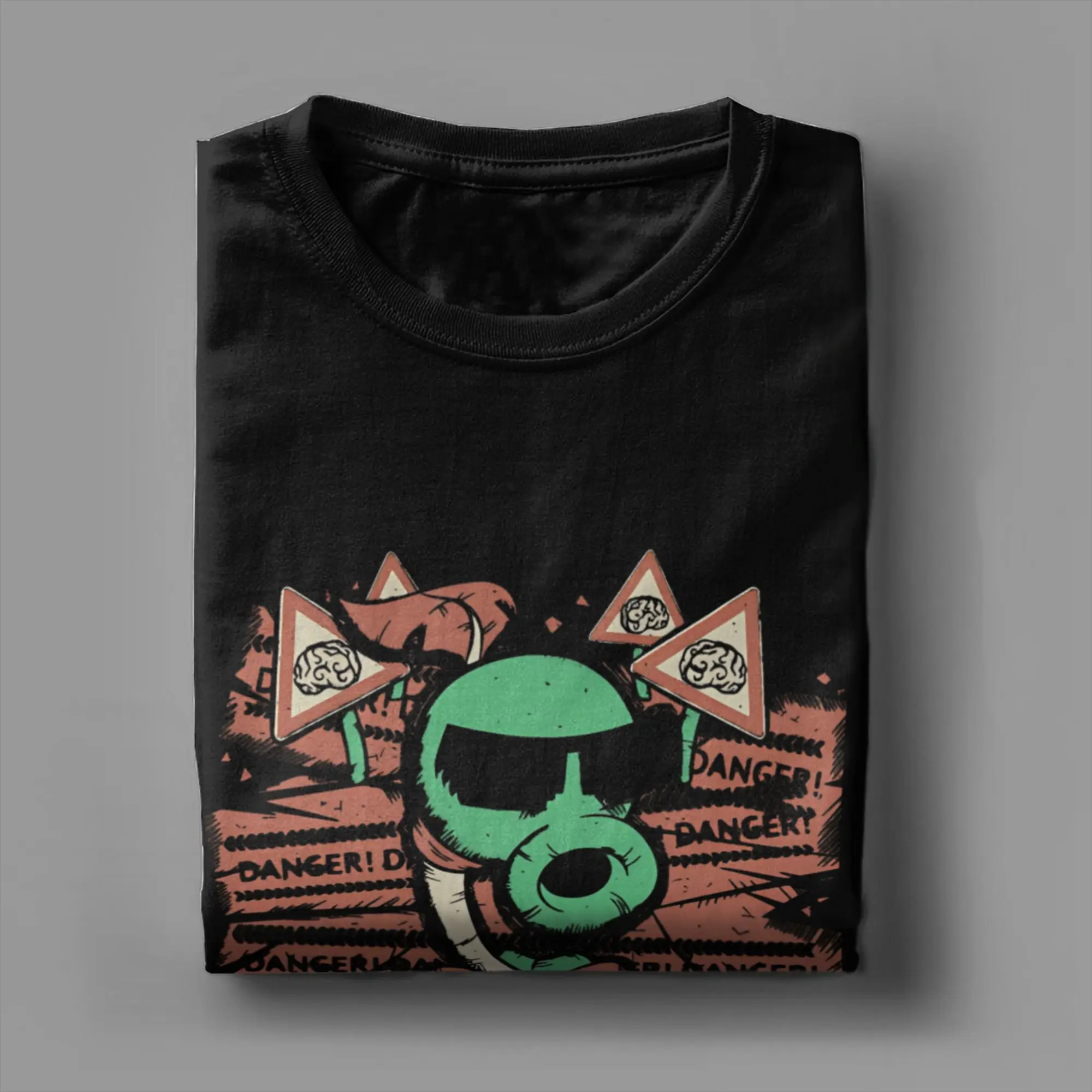 النباتات الرائعة مقابل الزومبي lansaguisantes تي شيرت للرجال الجولة الرقبة القطن الخالص تي شيرت PVZ قصيرة الأكمام تيز حجم كبير الملابس #3