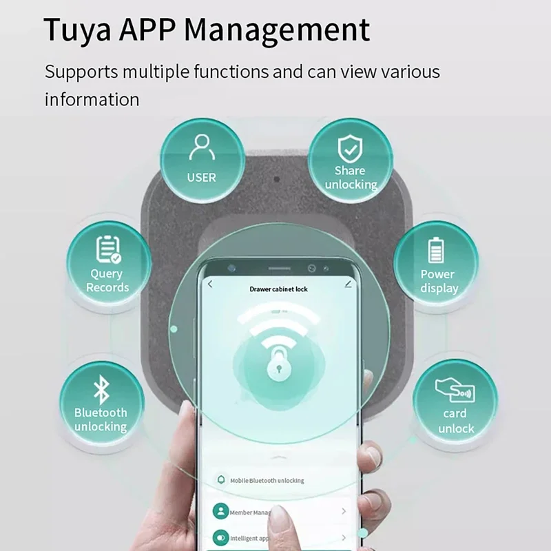Tuya APP Smart Cabinet Lock Fingerprint and Password Unlock Invisible and Secure for Cabinet Wooden Drawer Cupboard Locker
