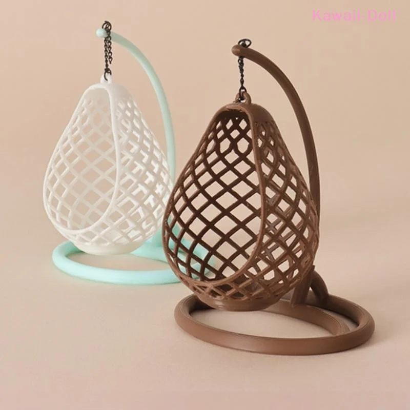 

[DO]1Pcs1:12 Scale Dollhouse Miniature Hanging Egg Chair Wicker Swing Chair Model DIY Diorama Scene Accessory Desktop Decor[DO]