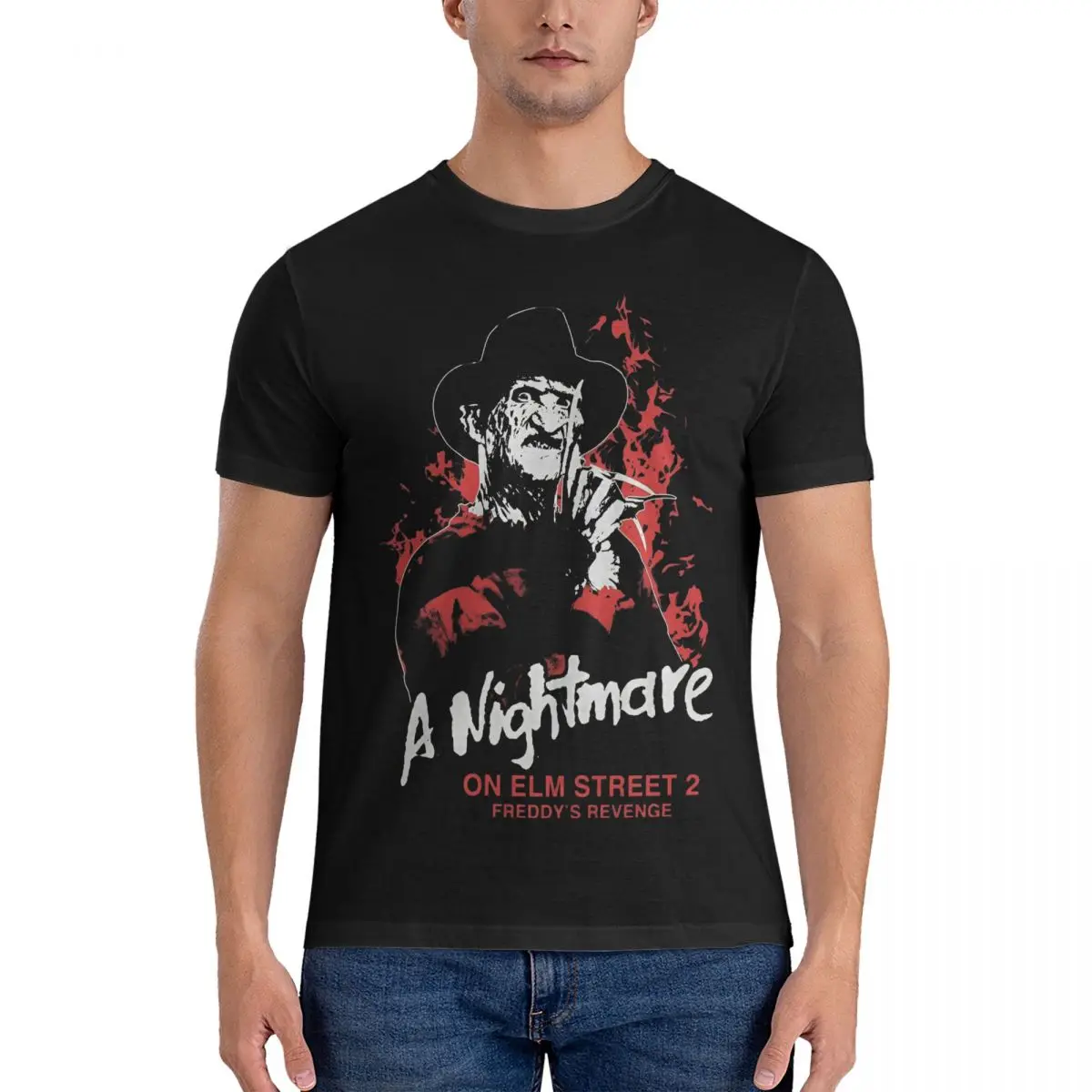 Printed  F-Freddy K-Kruger Tshirts Men Cotton Short Sleeve Horror Movie Elm Street Nightmare Round Neck Summer Clothing